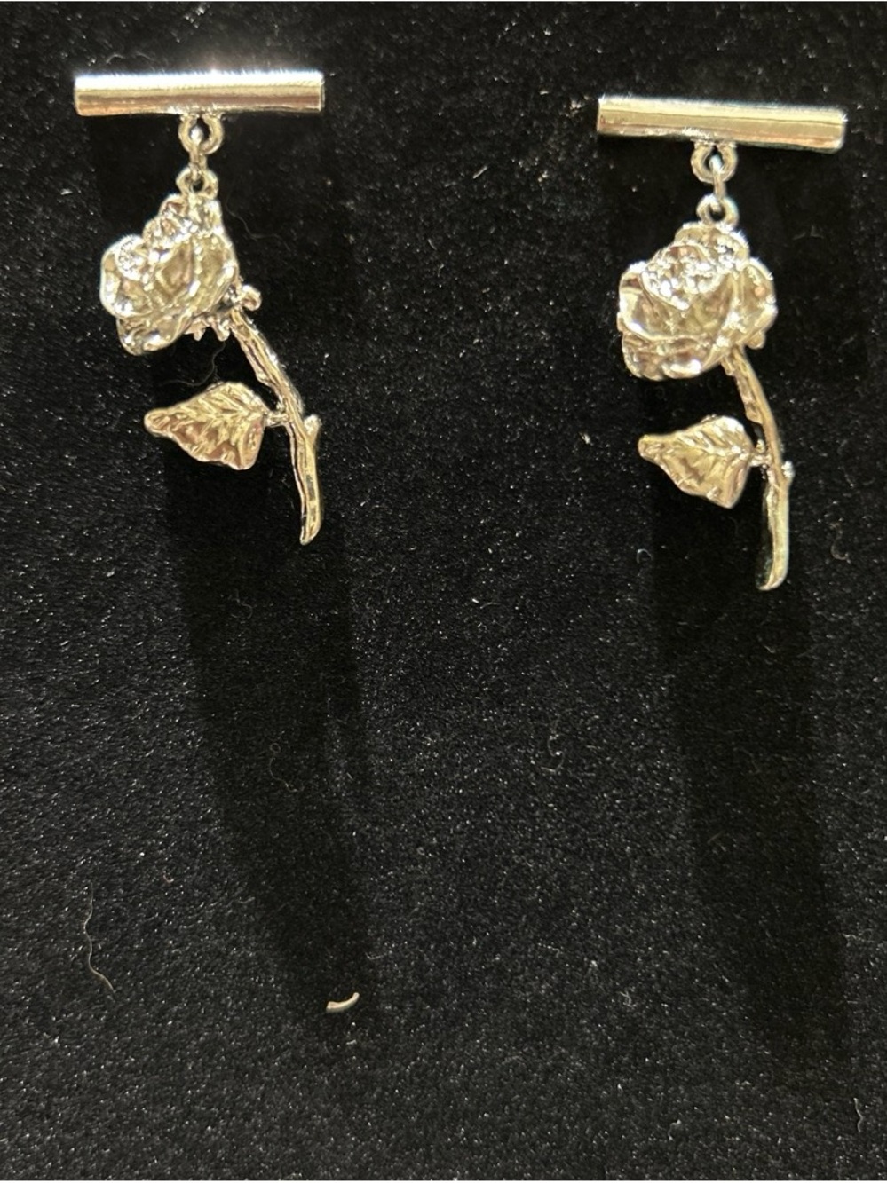 Silver color Rose Drop Earrings - Women Jewelry